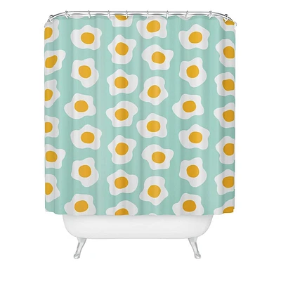 Deny Designs Hello Sayang Eggcellent Blue Eggs Shower Curtain: Abstract Pattern, Woven Polyester, Machine Washable