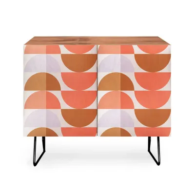 ThirtyOne Illustrations Plum and Tangerine Credenza - Deny Designs