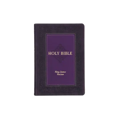 KJV Study Bible, Large Print King James Version Holy Bible, Thumb Tabs, Ribbons, Faux Leather Purple Two-Tone Debossed - (Leather Bound)