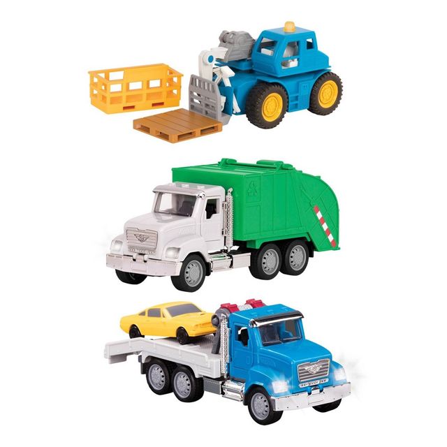 DRIVEN by Battat  Small Toy City Vehicle Set  Micro Urban Worker Fleet - 3 pk