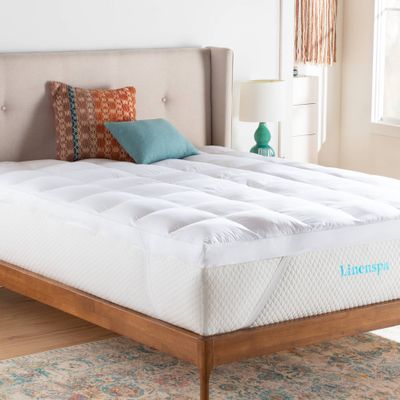 Linenspa  Essentials 3 Down Alternative Mattress Topper: Cotton Cover, Polyester Fill, Machine Washable