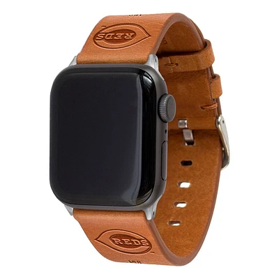 MLB Cincinnati Reds Apple Watch Compatible Leather Band 42/44/45/49mm