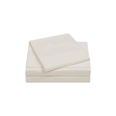 Full 400 Thread Count Solid Percale Sheet Set Vanilla - Charisma