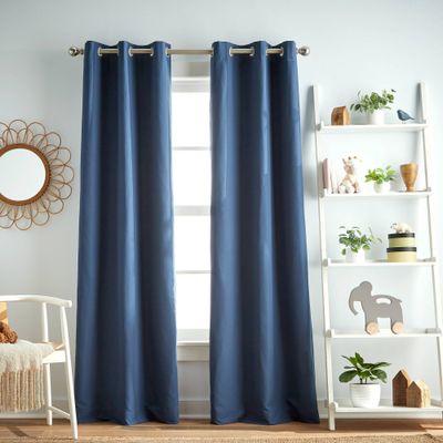 2pk 84 Harper Grommet Blackout Lined Kids Curtain Panels Denim - Dream Factory