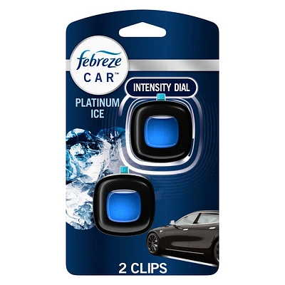 Febreze Car Air Freshener Vent Clip - Platinum Ice Scent - 0.14 fl oz/2pk