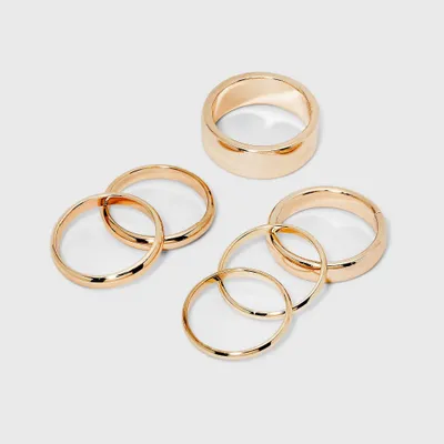 Band Ring Set 6pc - A New Day Gold