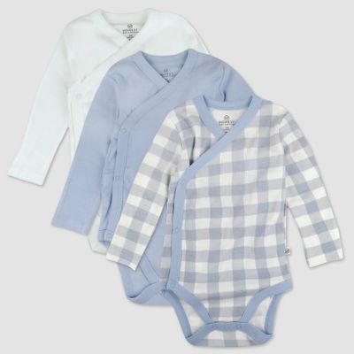 Honest Baby 3pk Side Snap Bodysuit