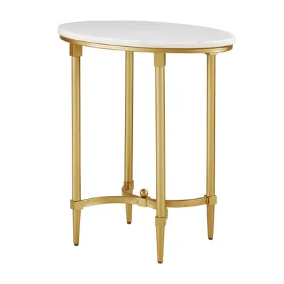 Bordeaux End Table White/Gold