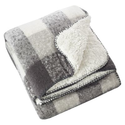 50x60 Faux Mohair Design Faux Shearling Throw Blanket Gray - Saro Lifestyle