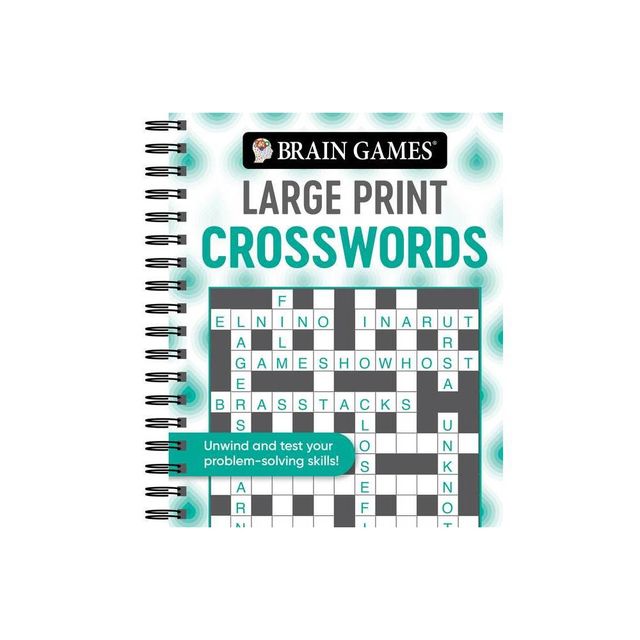 Brain Games - Large Print Crosswords (Swirls) - (Brain Games Large Print) (Spiral Bound)