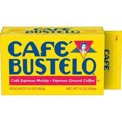 Caf Bustelo Espresso Dark Roast Ground Coffee, Vacuum-Packed Brick - 10oz