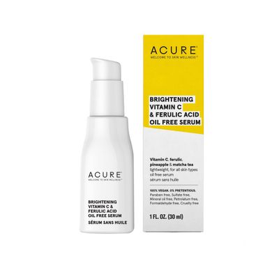 Acure Brightening Vitamin C & Ferulic Acid Oil Free Serum For Face - 1 fl oz