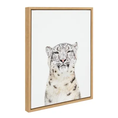 18 x 24 Sylvie Snow Leopard Portrait Framed Canvas by Amy Peterson  - Kate & Laurel All Things Decor