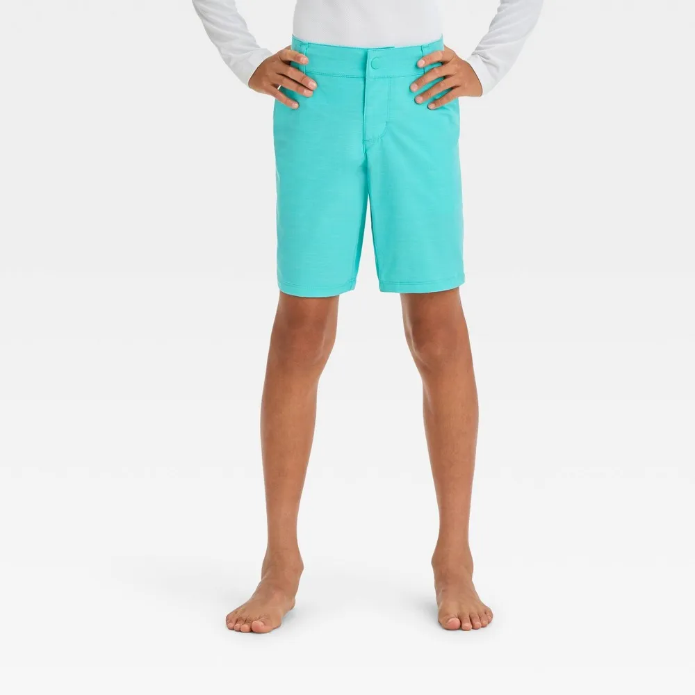 Boys Hybrid Solid Swim Shorts