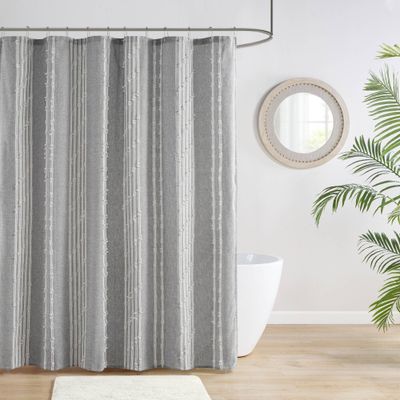 72x72 Kara Cotton Jacquard Shower Curtain