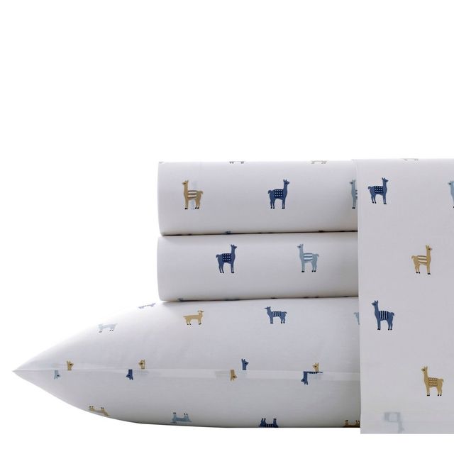 Twin Printed Pattern Percale Cotton Sheet Set Llama - Poppy & Fritz