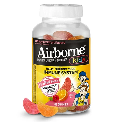 Airborne Kids Multivitamin Gummies with Zinc - 63ct