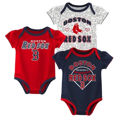 MLB Los Angeles Dodgers Baby Girls' 3pk Bodysuit - 0-3M