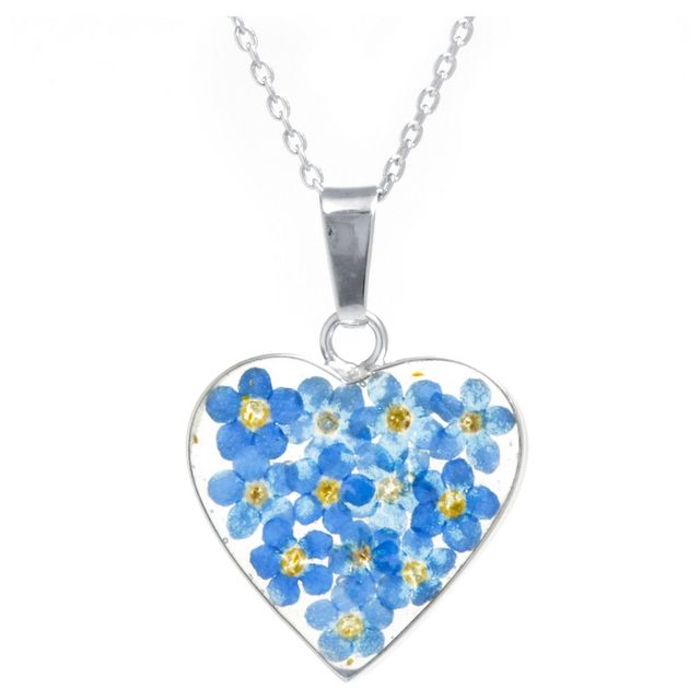 Fashion Statement Heart Necklace Sterling - Blue