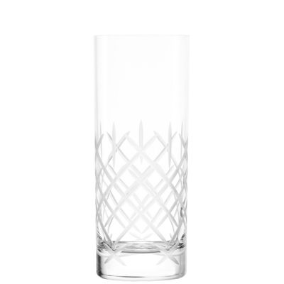 Set of 4 Club Highball Drinkware 13.75oz Glasses - Stolzle Lausitz: Lead-Free Crystal, Dishwasher-Safe Glassware Set