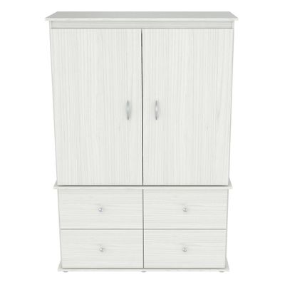 Video Combo Armoire Washed Oak - Inval: Laminate Frame, Metal Hardware, 70.9 High Storage Cabinet