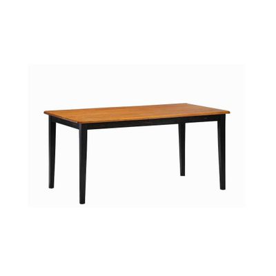 Shaker Dining Table Black/Oak Brown - Boraam: Modern Style, Seats 6, Wood Frame, 60x36 Inch