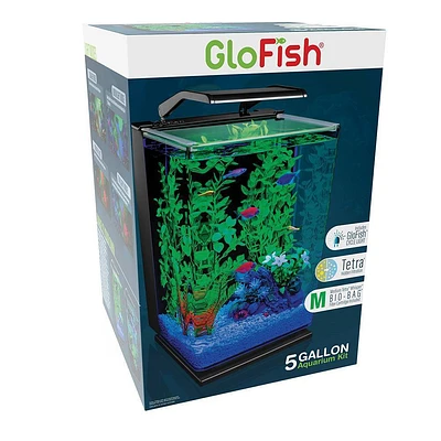 GloFish Hinged Cycle Light And Hidden Filtration Aquarium 5gal