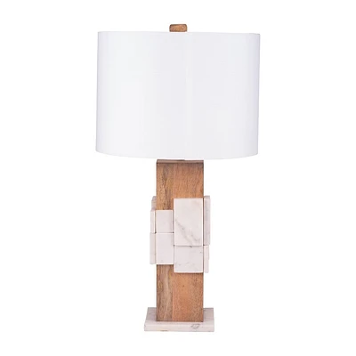 SAGEBROOK HOME 18 Marble Table Lamp White