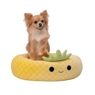 quishmallows Maui The Pineapple Cat and Dog Bolster Bed - Yellow