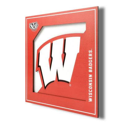 NCAA Wisconsin Badgers 3D Logo Series Wall Art - 12x12