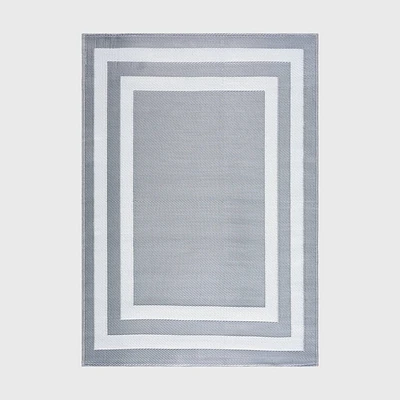 Playa Rug 8x10 Paris Plastic Rectangle Woven Indoor Outdoor Floor Mat - White