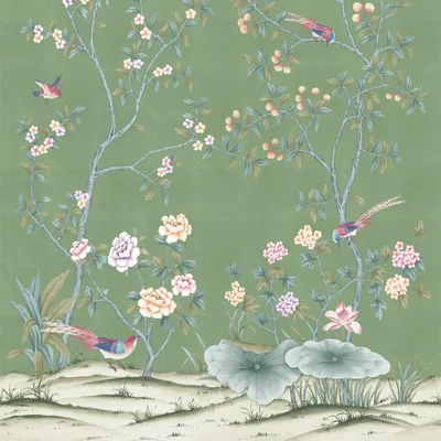 Tempaper & Co. Chinoiserie Removable Peel and Stick Vinyl Wall Mural, , 108 x 78