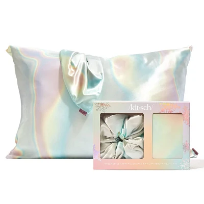 Kitsch Well Rested Satin Pillowcase & Pillow Scrunchie Aura - 2pc