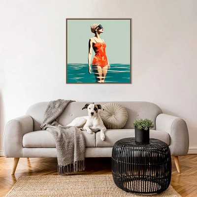 Amanti Art 30x30 Swim Medley by Irena Orlov Framed Canvas Wall Art Print