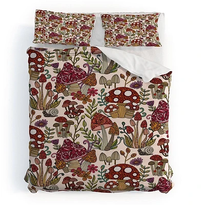 Deny Designs 3pc King Valentina Ramos Whimsical Woodland Duvet Cover and Pillow Sham Set: 300 Thread Count, Woven Polyester