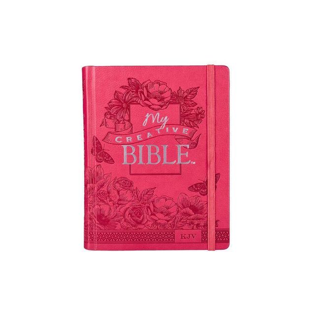 KJV Holy Bible, My Creative Bible, Faux Leather Hardcover - Ribbon Marker, King James Version, Pink Floral W/Elastic Closure - (Leather Bound)