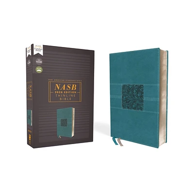 Nasb, Thinline Bible, Leathersoft, Teal, Red Letter Edition, 2020 Text, Comfort Print - by Zondervan (Leather Bound)