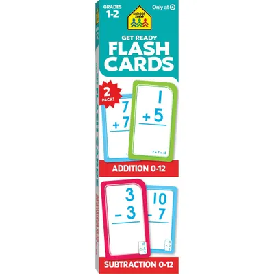 Get Ready Flash Cards Addition & Subtraction 2pk Grades 1-2 - Target Exclusive Edition - by School Zone (Paperback)