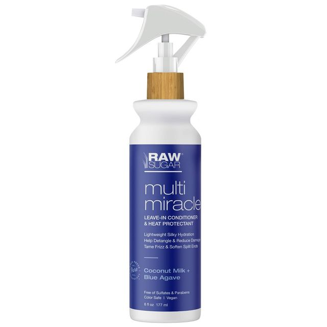 Raw Sugar Multi-Miracle Leave-in Heat Protectant & Conditioner - Coconut Milk and Blue Agave - 6 fl oz