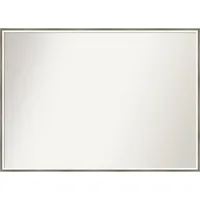 39 x 28 Non-Beveled Lucie Wood Bathroom Wall Mirror Silver - Amanti Art: Modern Rectangular Vanity Mirror with Wood Frame, Wall Mounted