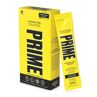 Prime Hydration+ Lemonade Sticks - 6pk/9.8g