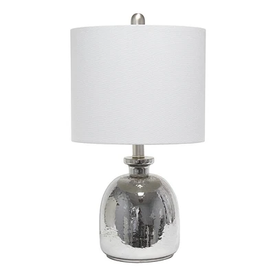 Hammered Glass Jar Table Lamp with Linen Shade - Lalia Home