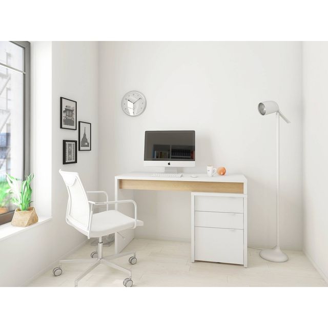 Nexera 2pc Chrono Home Office Set with File Cabinet : Laminated Melamine, Wood Composite Desk & Storage