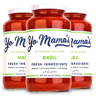 Yo Mamas Tomato Basil Sauce - 25oz/3ct