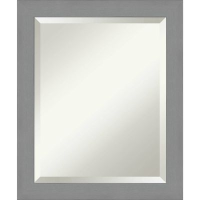 20 x 24 Brushed Nickel Framed Bathroom Vanity Wall Mirror - Amanti Art: Modern Rectangle, No Assembly Required