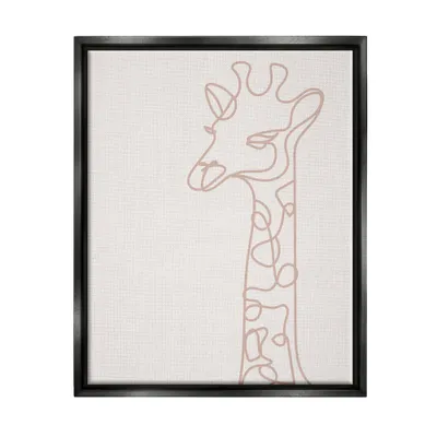 Kids Wall Art by Melissa Wang Giraffe Line Squiggle Doodle Black Framed Kids Floater Canvas - Stupell Industries