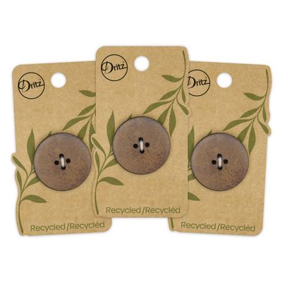 Dritz 30mm Recycled Leather Round Buttons Brown