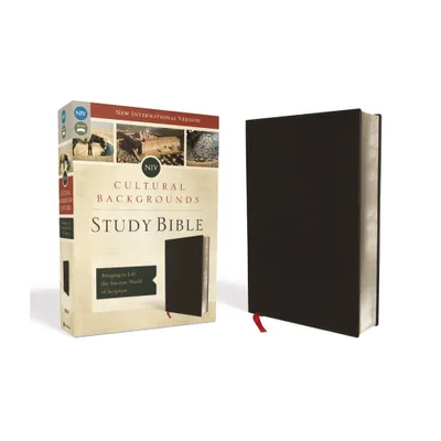 NIV, Cultural Backgrounds Study Bible, Bonded Leather, Black - by Zondervan (Leather Bound)