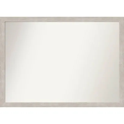 41 x 30 Non-Beveled Marred Wood Bathroom Wall Mirror Silver - Amanti Art