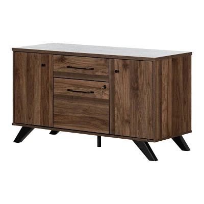 South Shore 18.5 Helsy 2 Door Credenza with Drawers : Laminated Particle Board, 4 Shelves, 107 lbs